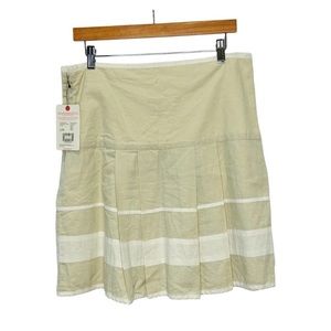 Helly Hansen NWT Beige Boston Linen/Cotton Blend A-Line Pleated Mini Skirt: 3155